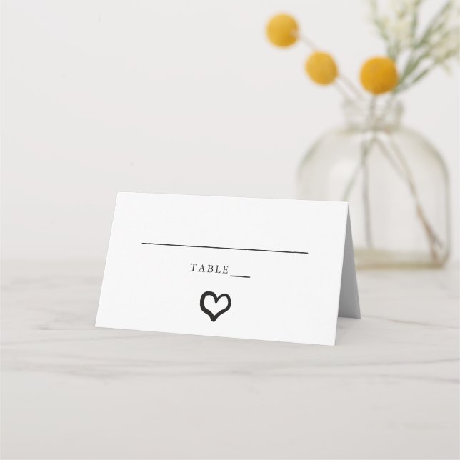 Cartão de Mesa de Casamento Personalizado por Cora (Frente)