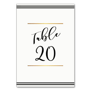 Cartão de Mesa de Casamento Preto e Branco