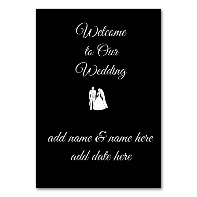 Cartão de Mesa de Casamento / Recepção (Frente)