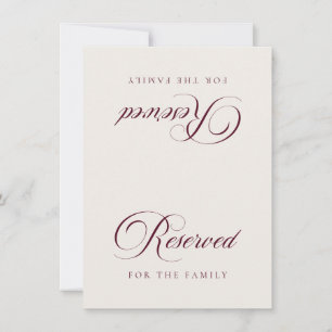 Cartão de Mesa de Casamento Reservado Clássico Mar