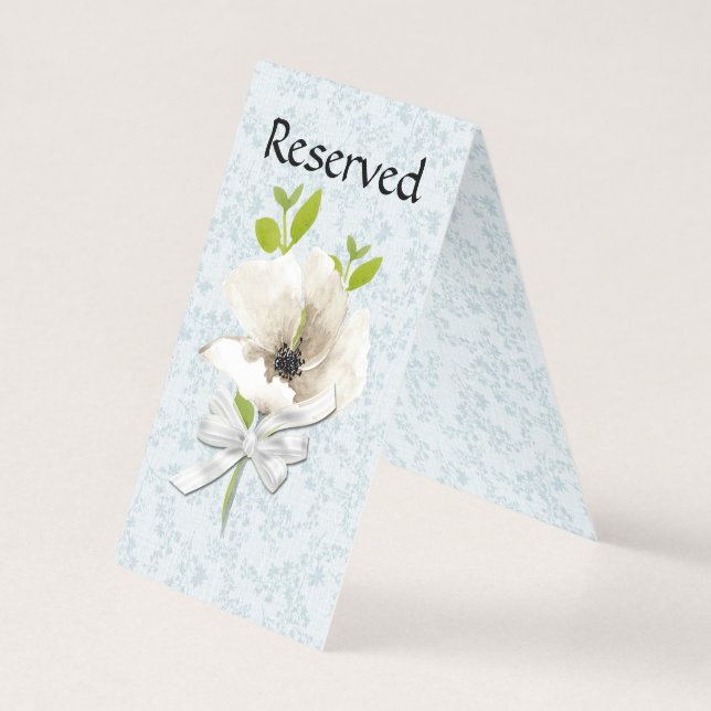 Cartão de Mesa de Casamento Reservado Floral Shabb (Verso)