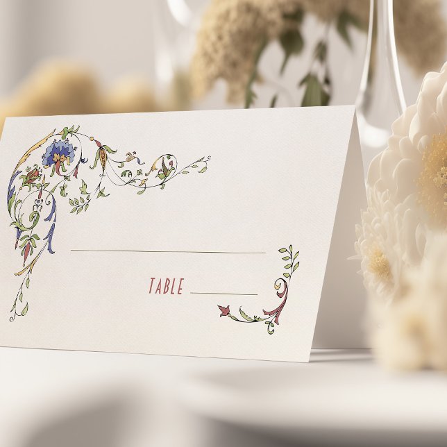 Cartão de Mesa de Casamento Vitoriano Botânico (Criador carregado)