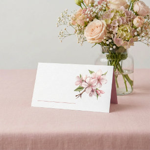 Cartão de mesa de cereja bonito rosa