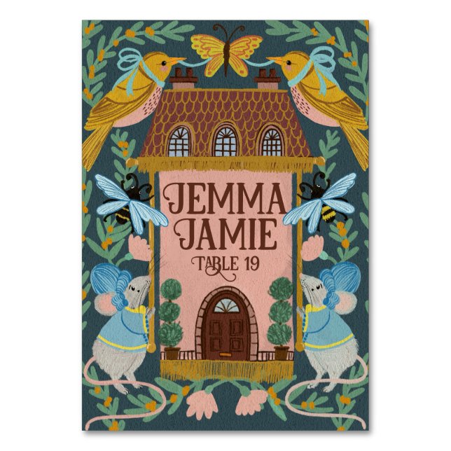 Cartão de Mesa de Contentor de Confecções Fairytal (Frente)