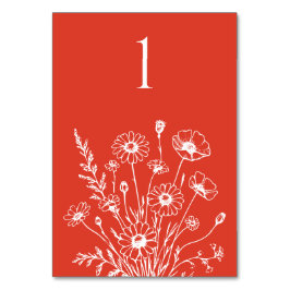 Cartão de Mesa de Elegância de Flor Selvagem