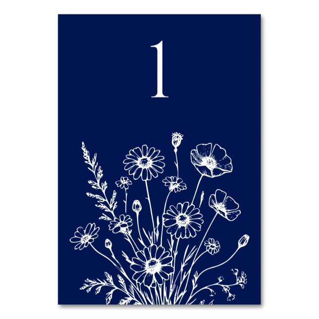 Cartão de Mesa de Elegância de Flor Selvagem (Frente)