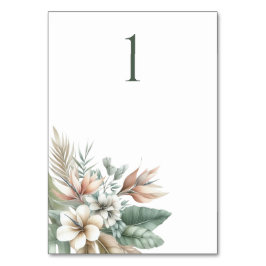 Cartão de Mesa de Elegância Tropical de Watercolor