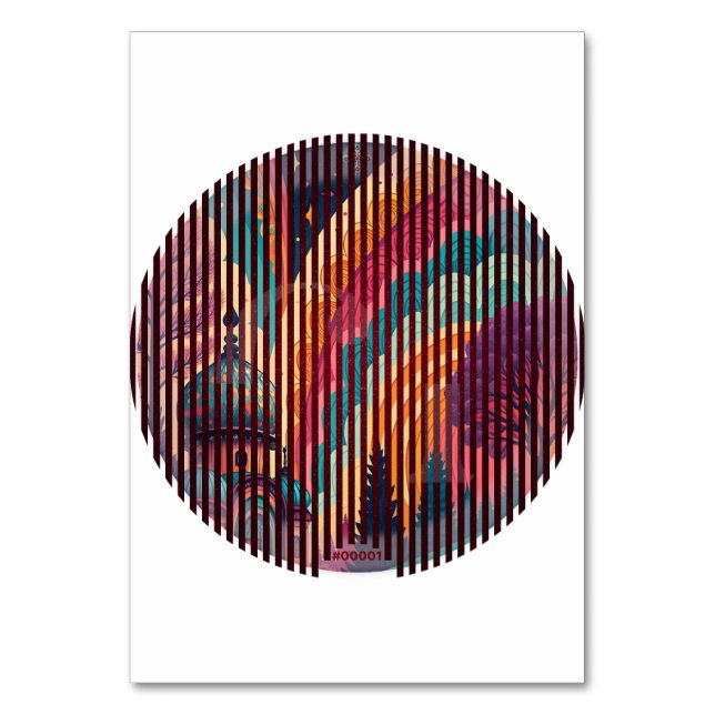 Cartão de Mesa de fantasia com ilusão circular - P (Frente)