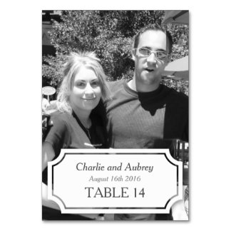 Cartão de Mesa de Foto Personalizada de Casamento