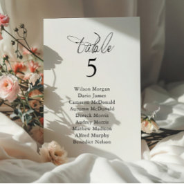 Cartão de Mesa de Gráfico de Assentos de Casamento