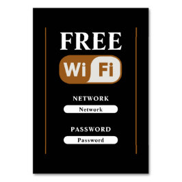 Cartão de Mesa de Metal Wifi Grátis Minimalista Pr