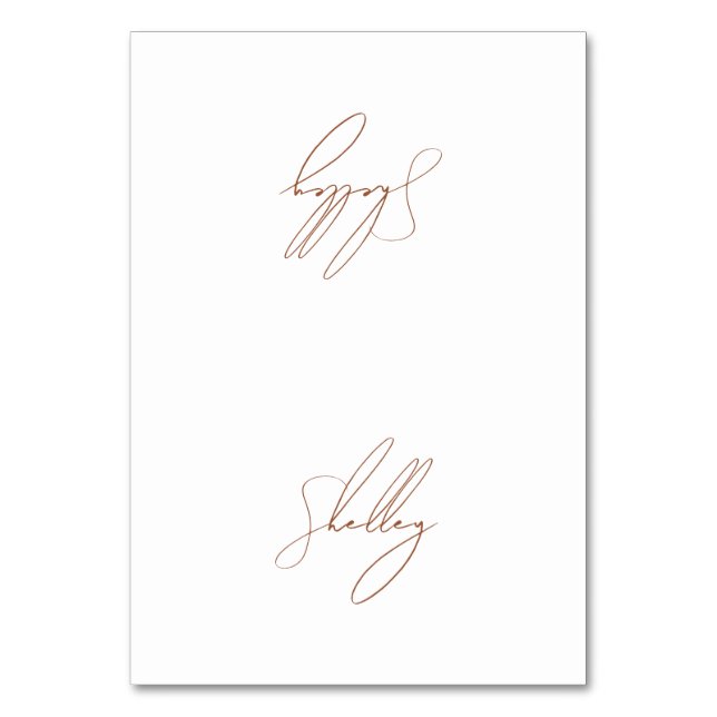 Cartão de Mesa de nome de convidado Brown Terracot (Frente)