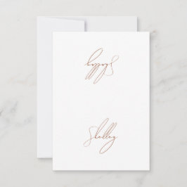 Cartão de Mesa de nome de convidado Brown Terracot