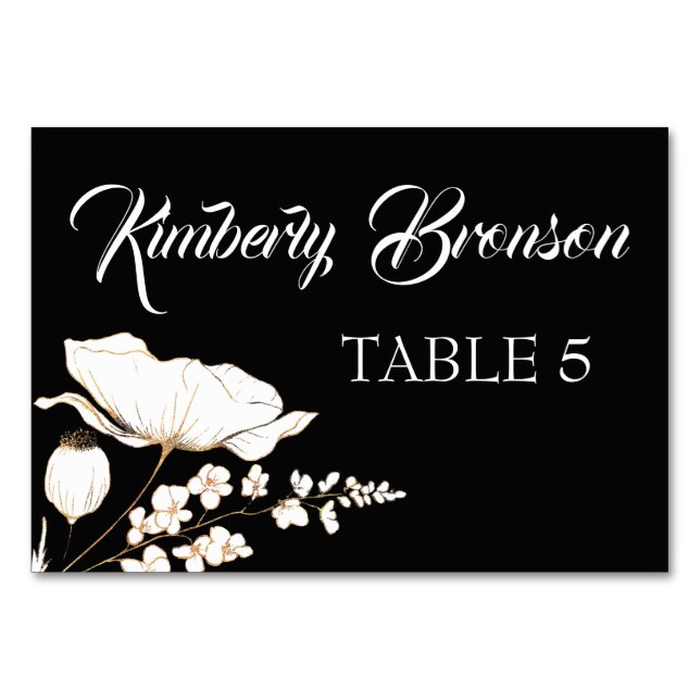 Cartão de Mesa de Nomes de Convidado Individuais d (Frente)