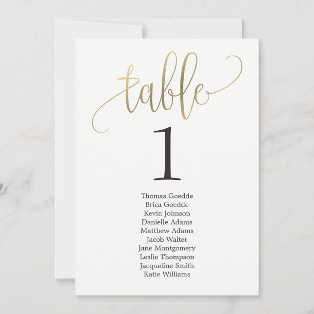 Cartão de Mesa de Plano de Assentos Adorável Calig (Frente)