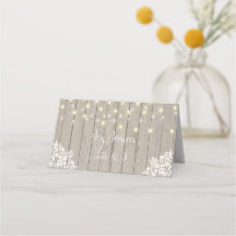 Cartão de Mesa de Recepção com Aparência de Madeir