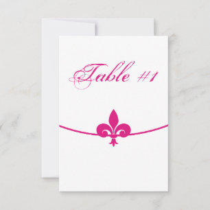 Cartão de Mesa de Recepção Magenta Fleur de Lis