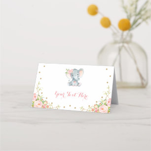 Cartão De Mesa Decoração do Chá de fraldas de Elefante Floral Dou