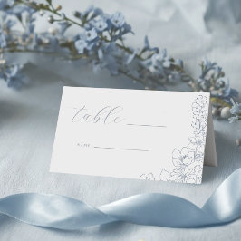 Cartão De Mesa Delicate Blue Floral Wedding Table