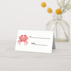 Cartão De Mesa Desenho Vintage Red Crab #1