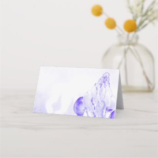 Cartão De Mesa Design de Bluebonnet azul e branco