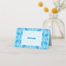 Cartão De Mesa Design de rosa de pulmão no casamento da turquesa