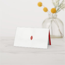 Cartão De Mesa design vermelho e castanho sobre fundo branco