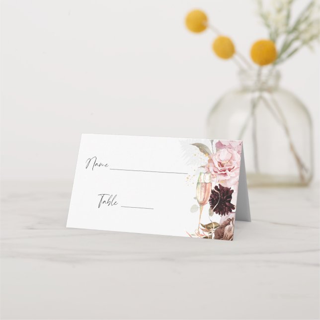 Cartão De Mesa Disposição de Assentos de Chuveiro de Noiva com Ch (Frente)