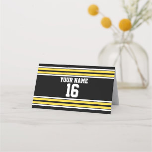 Cartão De Mesa DIY BG Black Yellow Team Jersey Nome do Número Pe