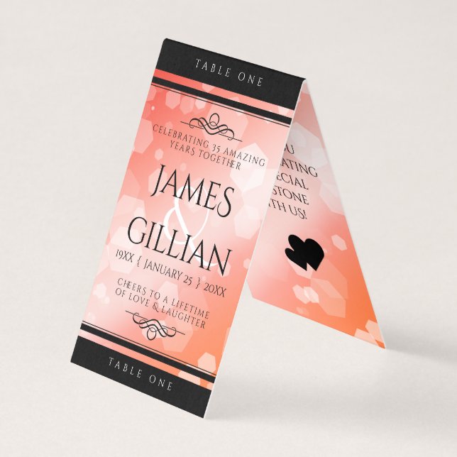 Cartão de Mesa do 35.º aniversário de casamento co (Frente)