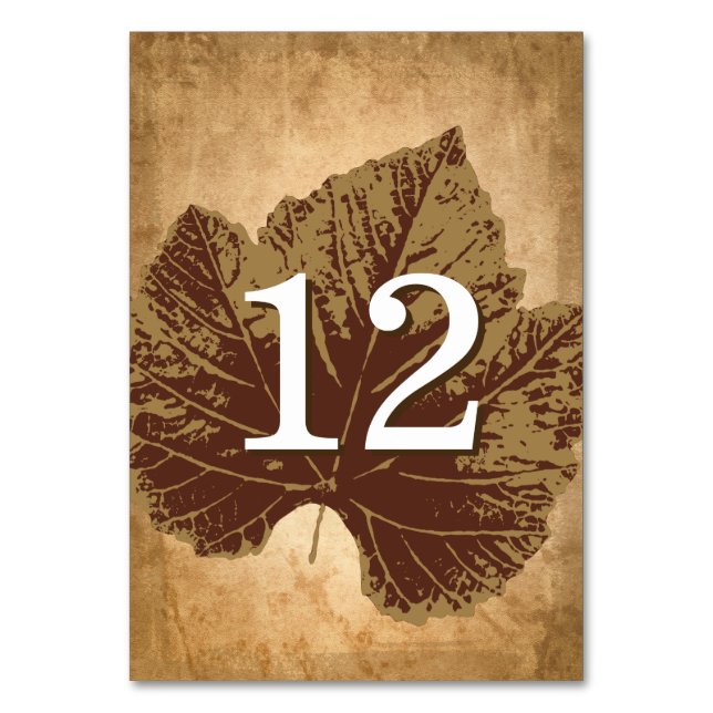 Cartão de Mesa do Autumn Leaves | Casamento outono (Frente)