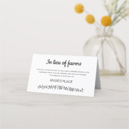 Cartão De Mesa Doação de Caridade com Mesa Número Casamento