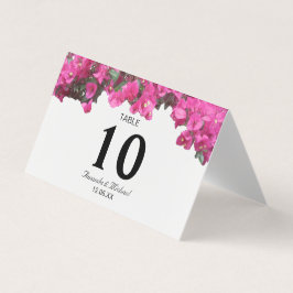 Cartão de Mesa Dobrável para Casamento Floral Trop