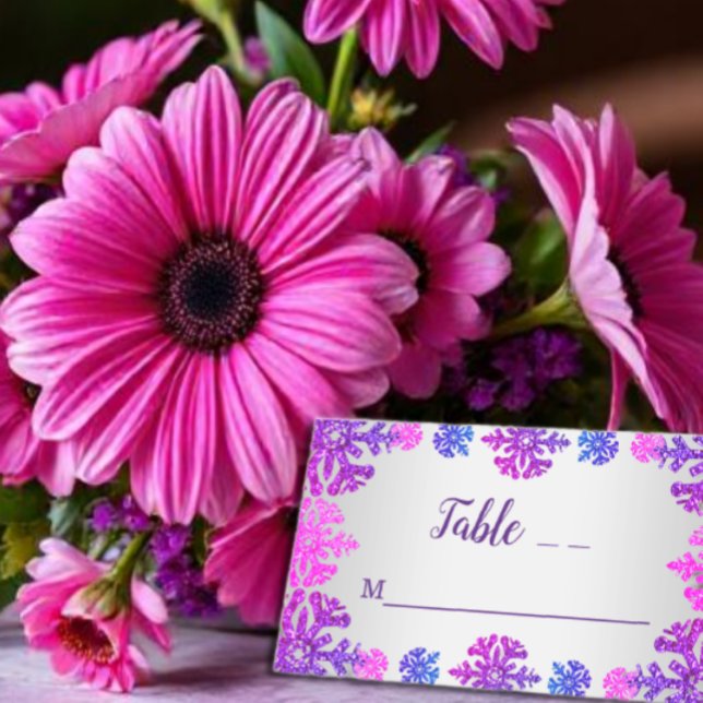 Cartão De Mesa Doce 16 Floco de Neve de inverno Aniversário (Criador carregado)