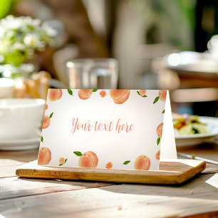 Cartão De Mesa Doce Como Uma Placa De Lugar De Comida De Pêssego