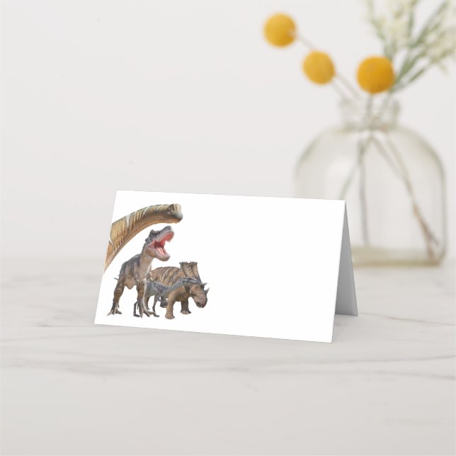 Cartão de mesa dos Dinossauros do Mundo Jurássico (Frente)