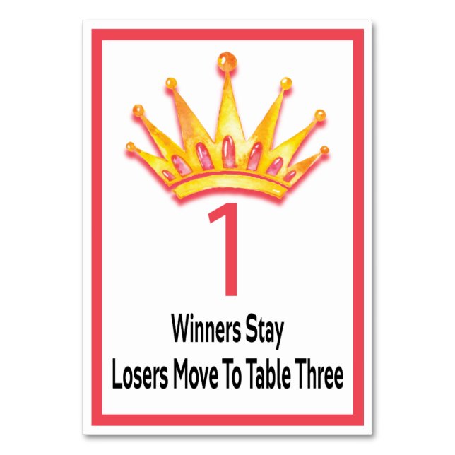 Cartão de Mesa Dourada Bunco nº 1 (Frente)