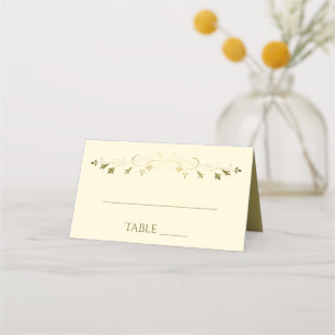 Cartão De Mesa Dourado e Casamento de Creme de Filigre Elegante S