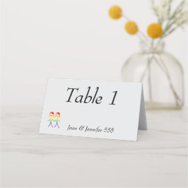 Cartão De Mesa Duas Brides Rainbow Love