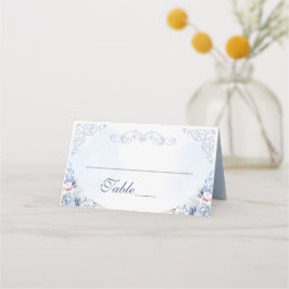 Cartão De Mesa Dusty Blue Floral Wedding Table Number