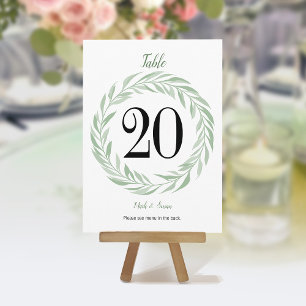 Cartão de Mesa e Menus de Wreath Verde