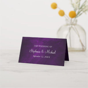 Cartão De Mesa Edição 1 de Casamento de Prata Roxo Elegante