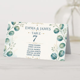 Cartão De Mesa Elegant Blue Eucalyptus