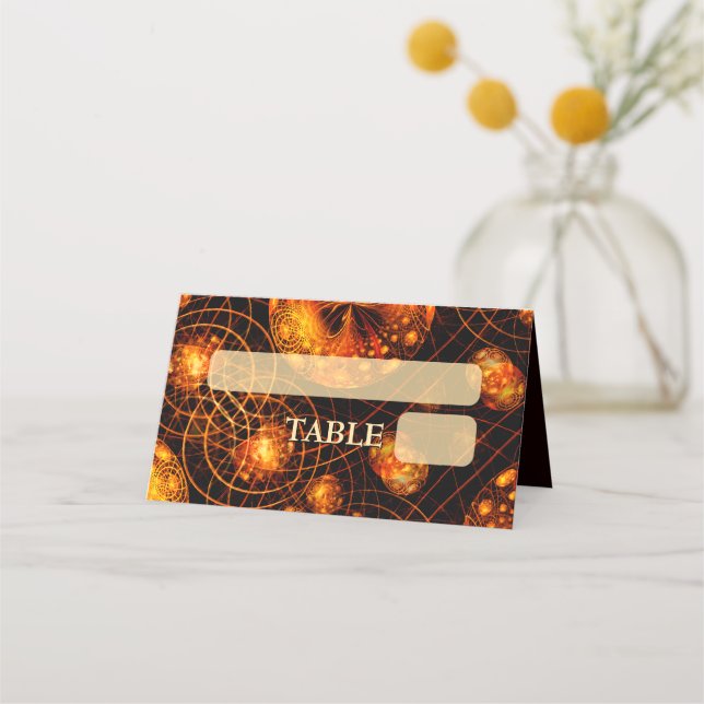 Cartão De Mesa Elegant Classic Boho Modern Gold #901 Wedding (Frente)