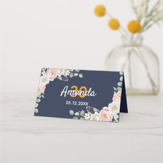 Cartão De Mesa Elegant Floral Place Card and Table Number Tent