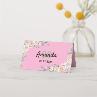 Cartão De Mesa Elegant Floral Place Card and Table Number Tent