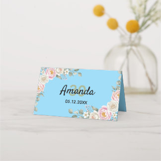 Cartão De Mesa Elegant Floral Place Card and Table Number Tent