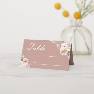 Cartão De Mesa Elegant Floral Wedding Folded Place Card
