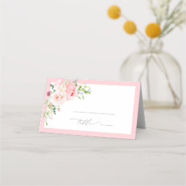 Cartão De Mesa Elegant Pink Garden Flowers Bridal Shower