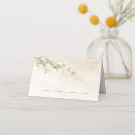 Cartão De Mesa Elegant Stone & Floral Wedding Folded Place Card